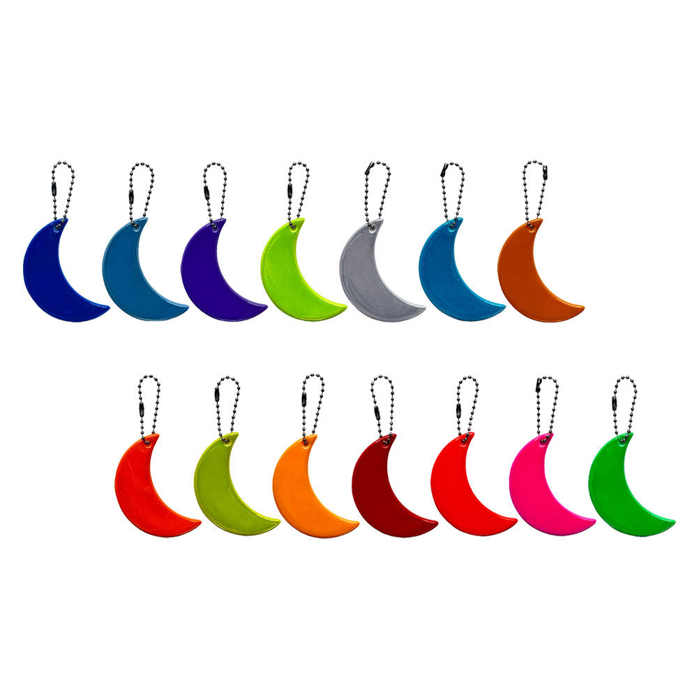 Running Visibility Gear - 14Pcs Visible Moon Reflective Keychain for