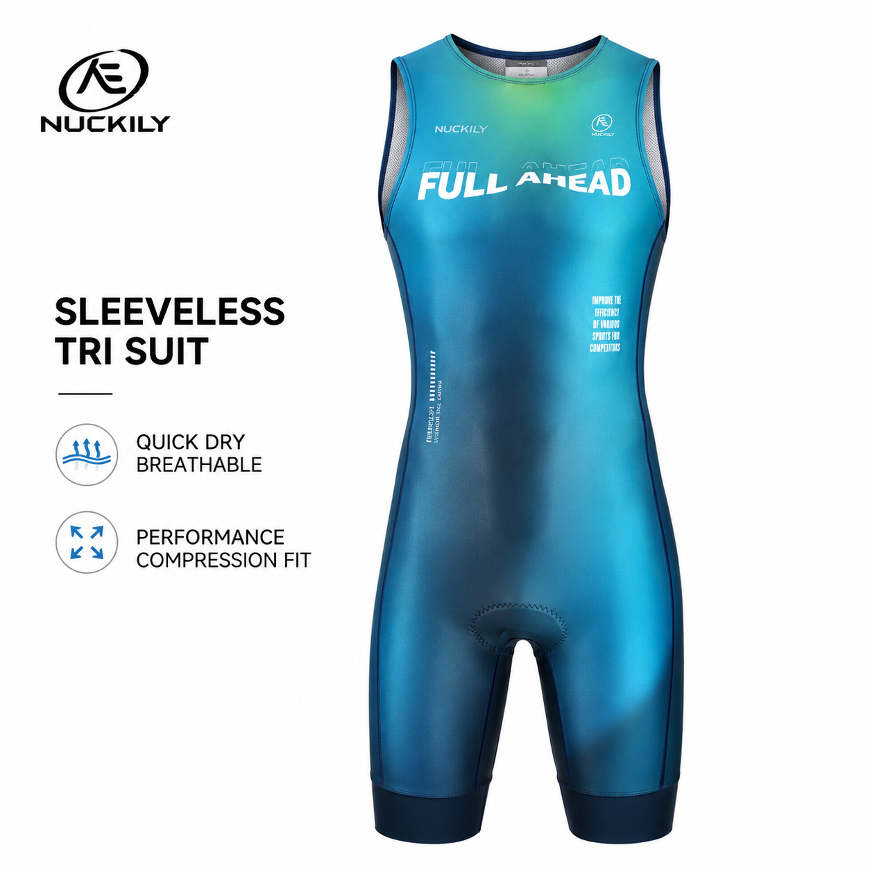 Running Gear Satisfy - NUCKILY Triathlon Suit Sleeveless Youth Ironman