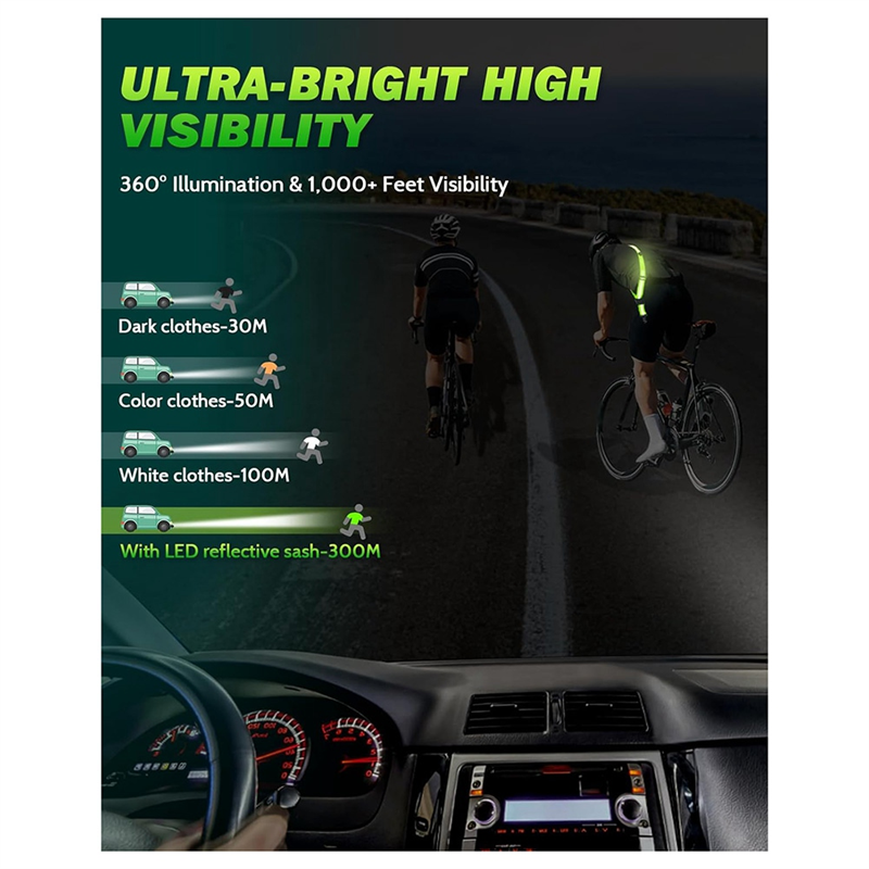 Running Visibility Gear - NEW-LED Reflective Belt Sash With Phone