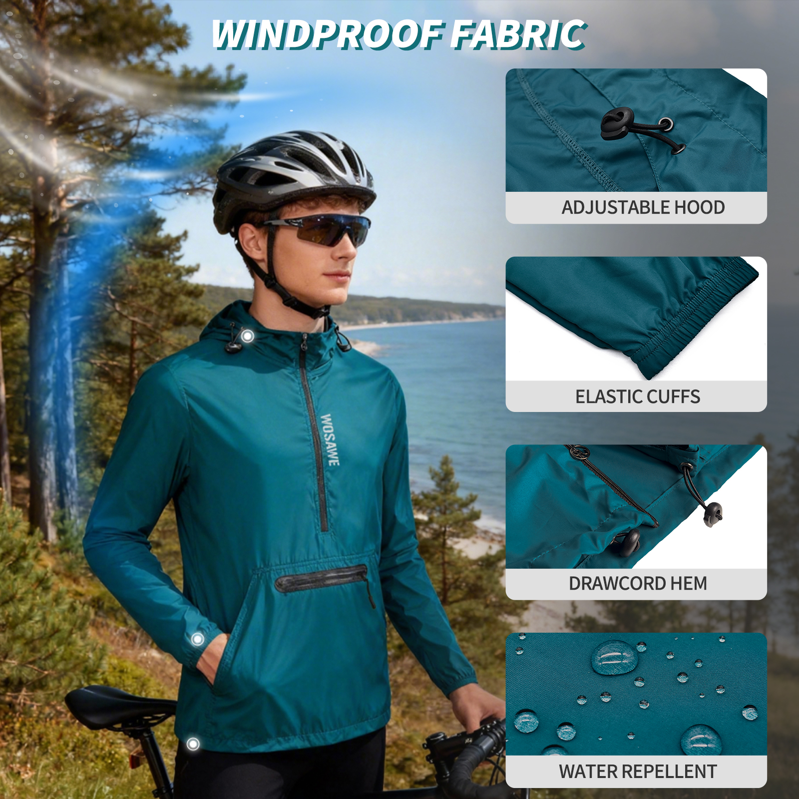 WOSAWE Winproof Running Jacket - Running Gear Jacket avis et prix