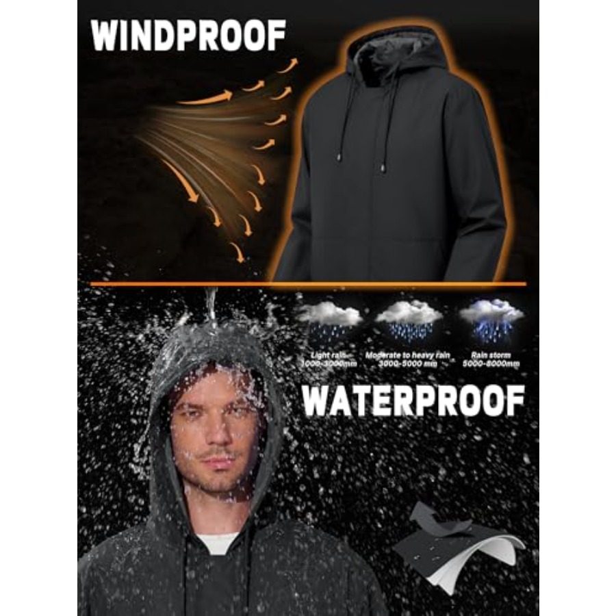 UIQUR Men's Rain Jacket Waterp - Running Gear Jacket avis et prix