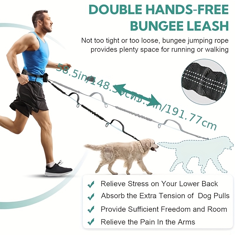 Hands-Free Dog Leash, Waist Ba - Running Gear Dog avis et prix